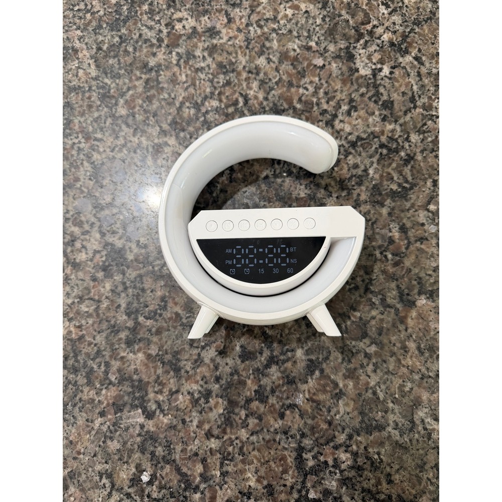 G-Shape LED Smart Atmosphere Lamp Bluetooth Speaker Alarm Clock RGB Light White